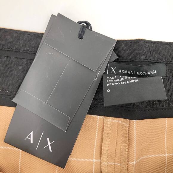 AX Armani Exchange Pleated Window Pane Shorts Woman Size 0 New $95 - Picture 3 of 5